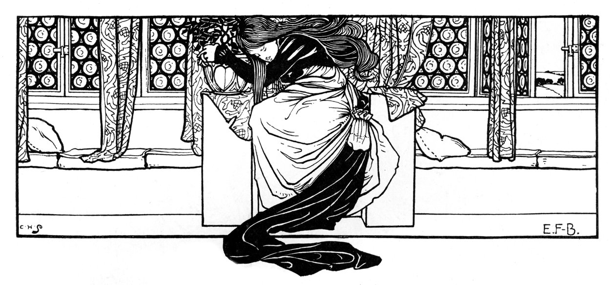 Egy nő aludt egy széken, 1898. alkotó: Eleanor Fortescue Brickdale