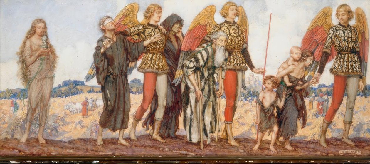 Angyalok vezetik a szegényeket alkotó: Eleanor Fortescue Brickdale