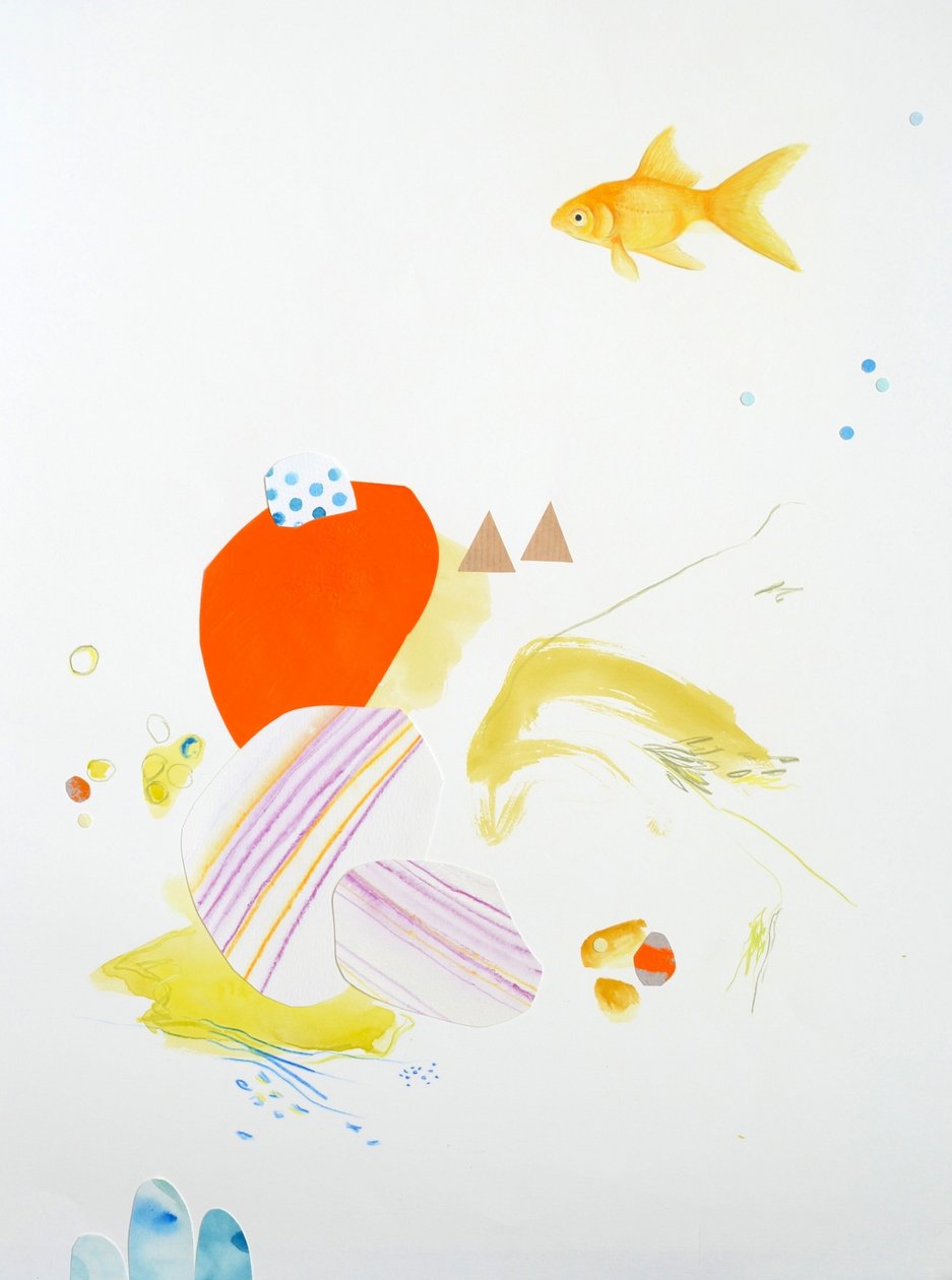 Hal kompozíció, 2015 (akvarell és kollázs, papír) alkotó: Eleanor Grafton