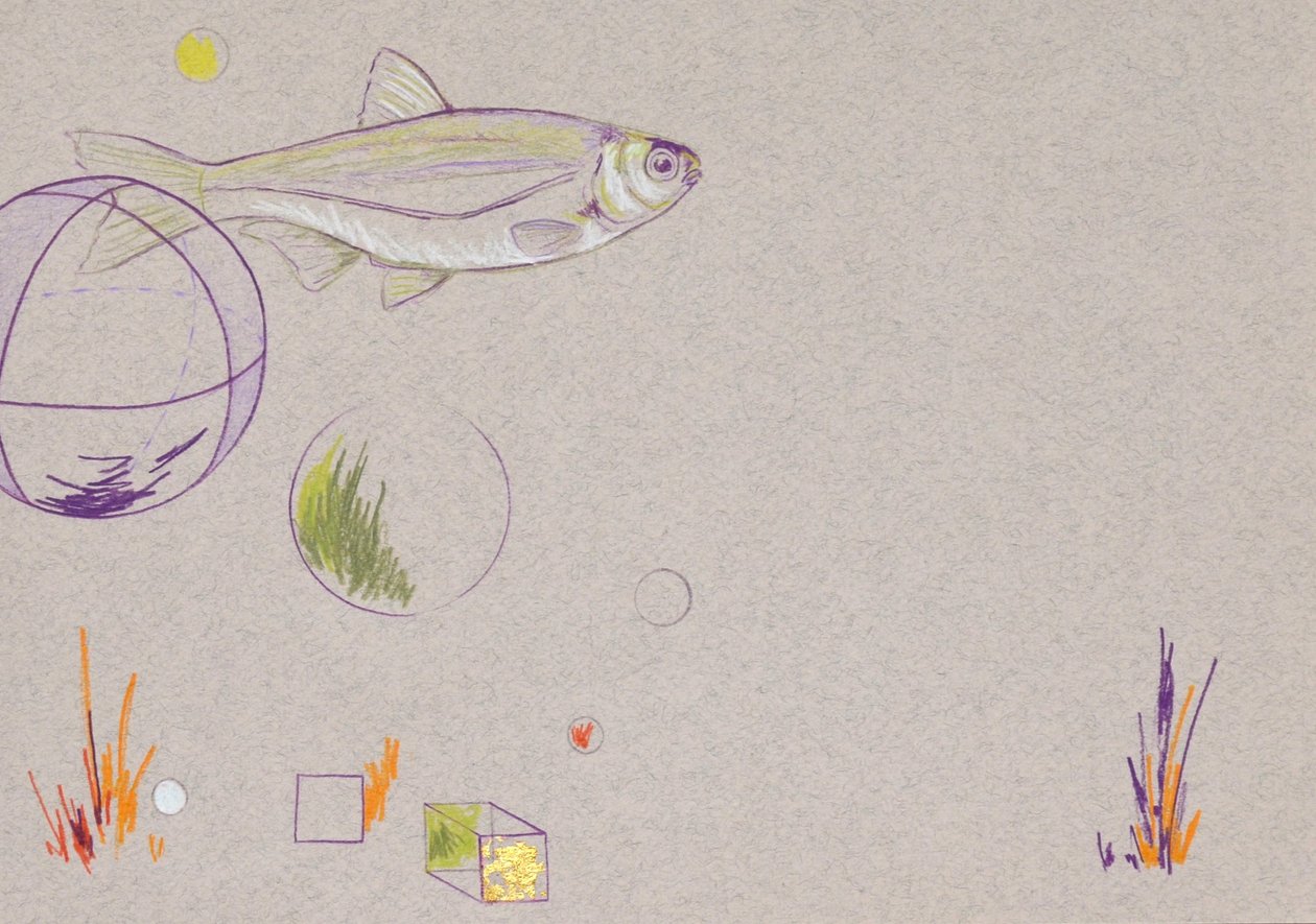 Lebegés, 2014 (akvarell ceruza és levélarany, papír) alkotó: Eleanor Grafton