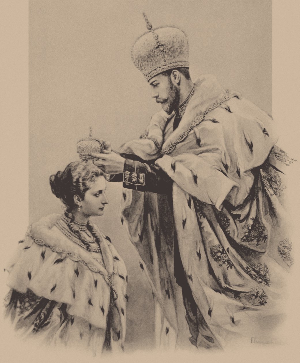Alexandra Fjorodovna császárné koronázása, 1899 alkotó: Elena Petrovna Samokish Sudkovskaya