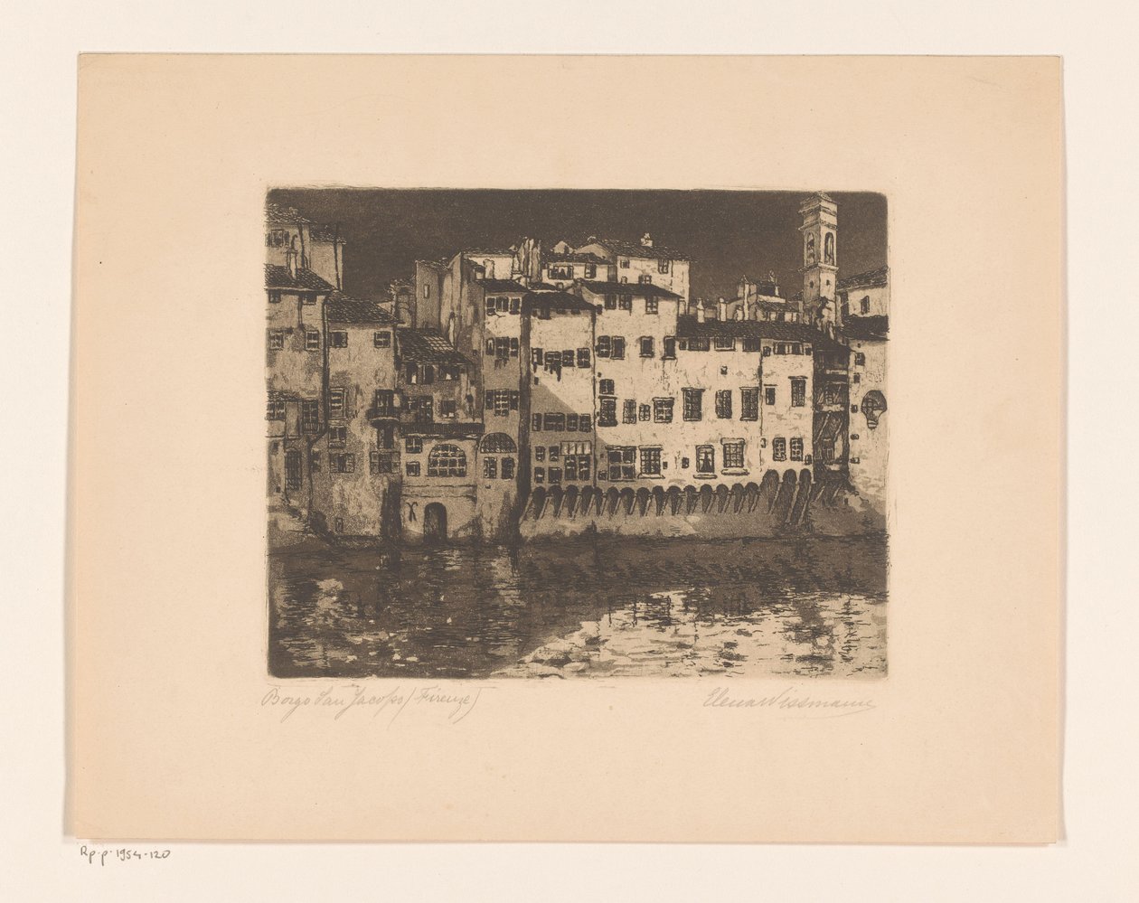 Borgo San Jacopo (Firenze) (eredeti cím a tárgyon) alkotó: Elena Wissmann (signed by artist)