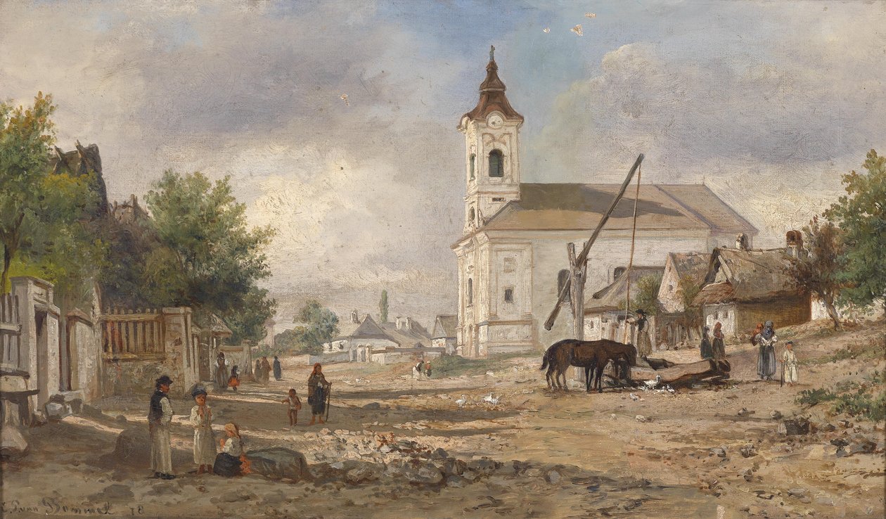 A templom előtere szökőkúttal alkotó: Elias van Bommel
