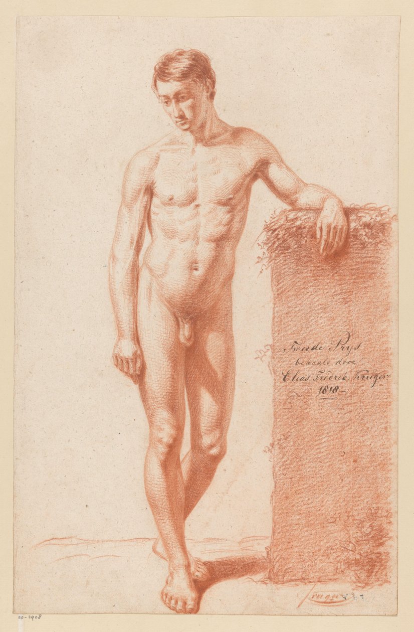 Álló férfi akt, elölről nézve (2. díj 1818) alkotó: Elias Friedrich Kruger