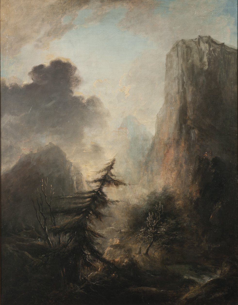 Táj lucfenyővel, 1780 körül alkotó: Elias Martin
