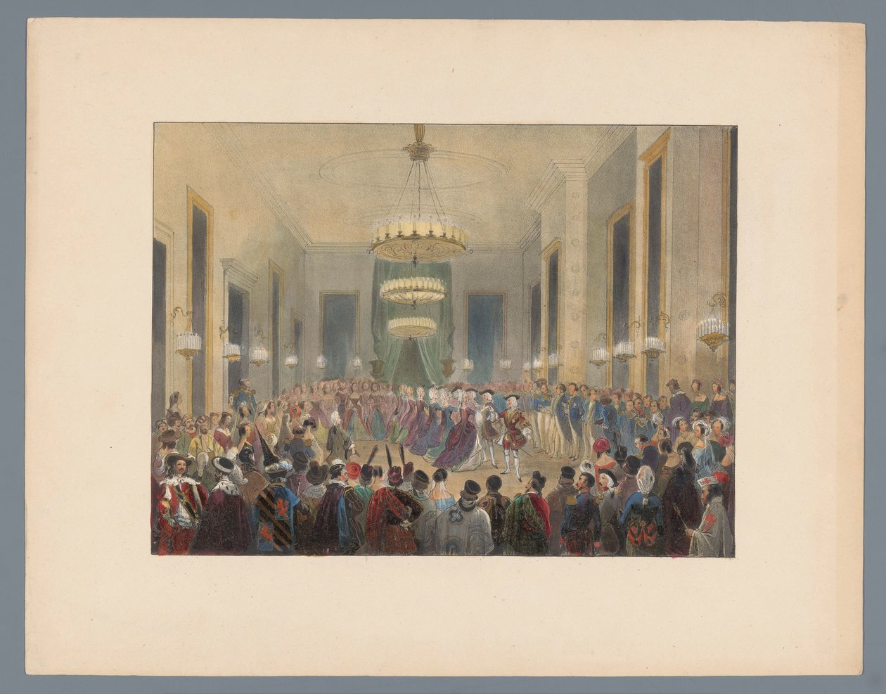 Bálterem, ahol a pávát táncolnak, 1845 alkotó: Elias Spanier