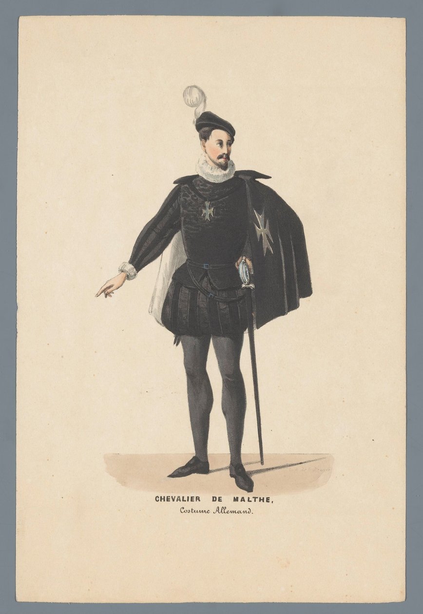 Chevalier De Malthe, német jelmez (cím a tárgyon) alkotó: Elias Spanier