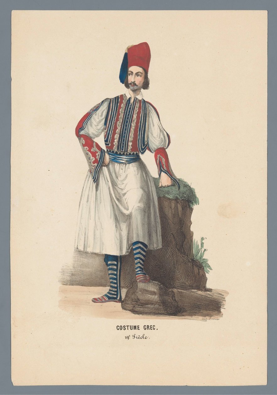 Görög jelmez. 19e Siècle (cím a tárgyon) alkotó: Elias Spanier