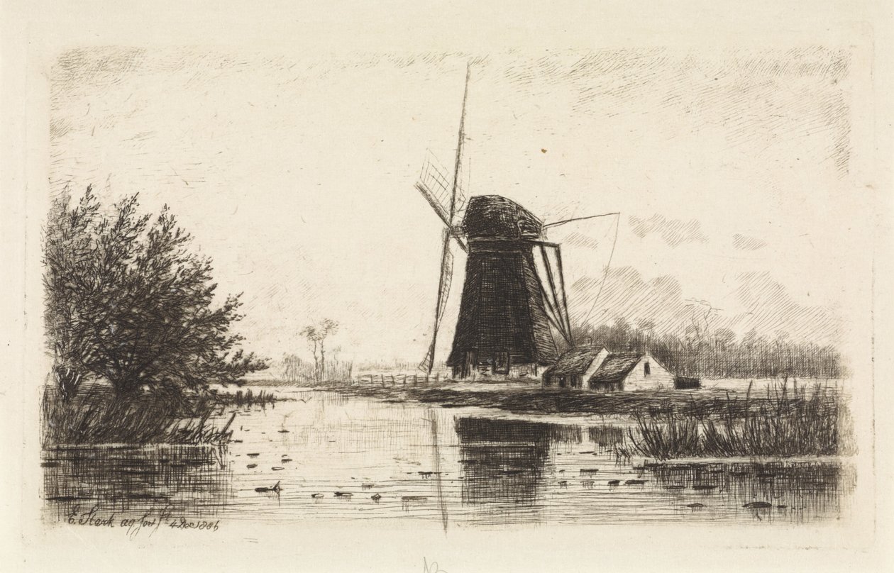Szélmalom Baambrugge-ban alkotó: Elias Stark