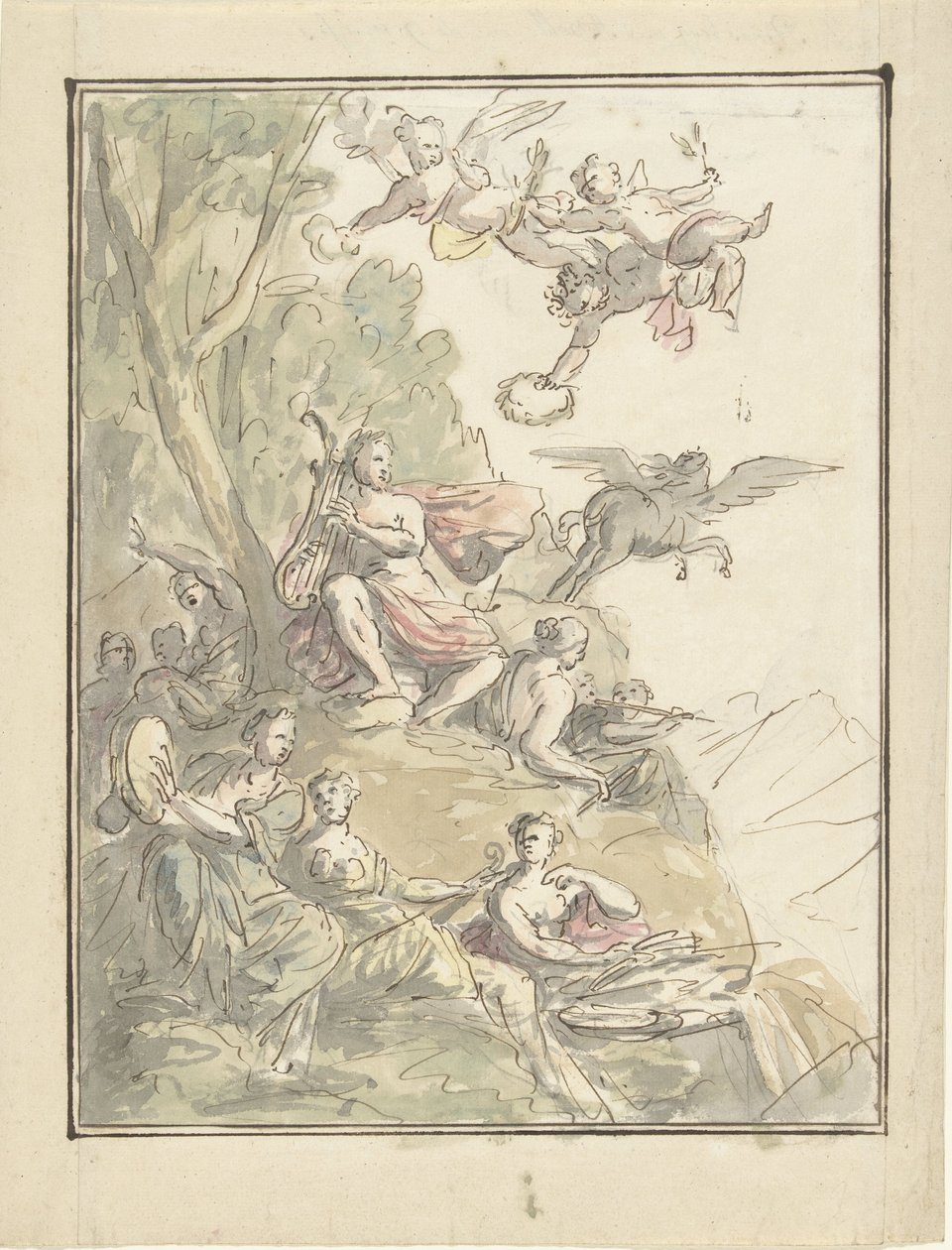 Apollo és a múzsák a Parnassuson alkotó: Elias van Nijmegen