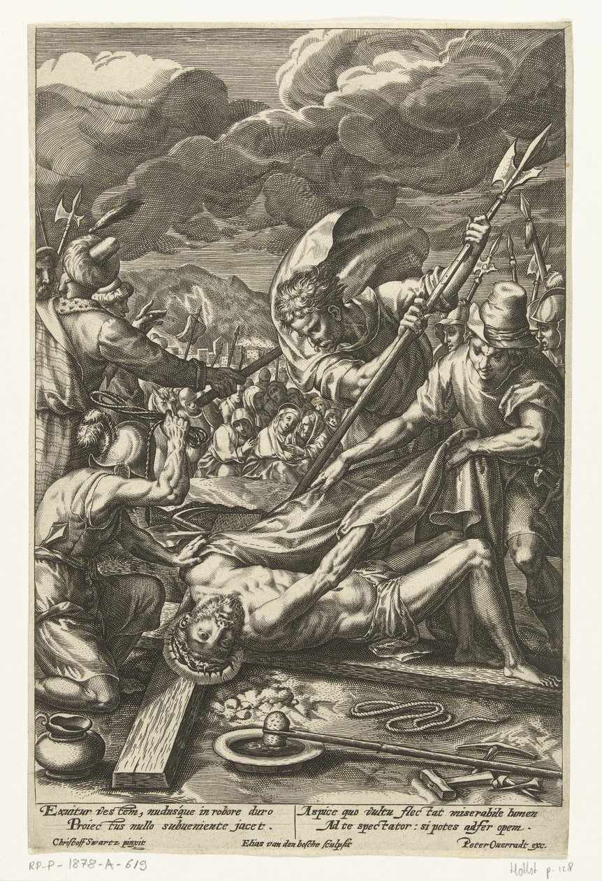 Krisztus megfosztotta ruháit Krisztus szenvedése (sorozat címe) alkotó: Elias van den Bossche