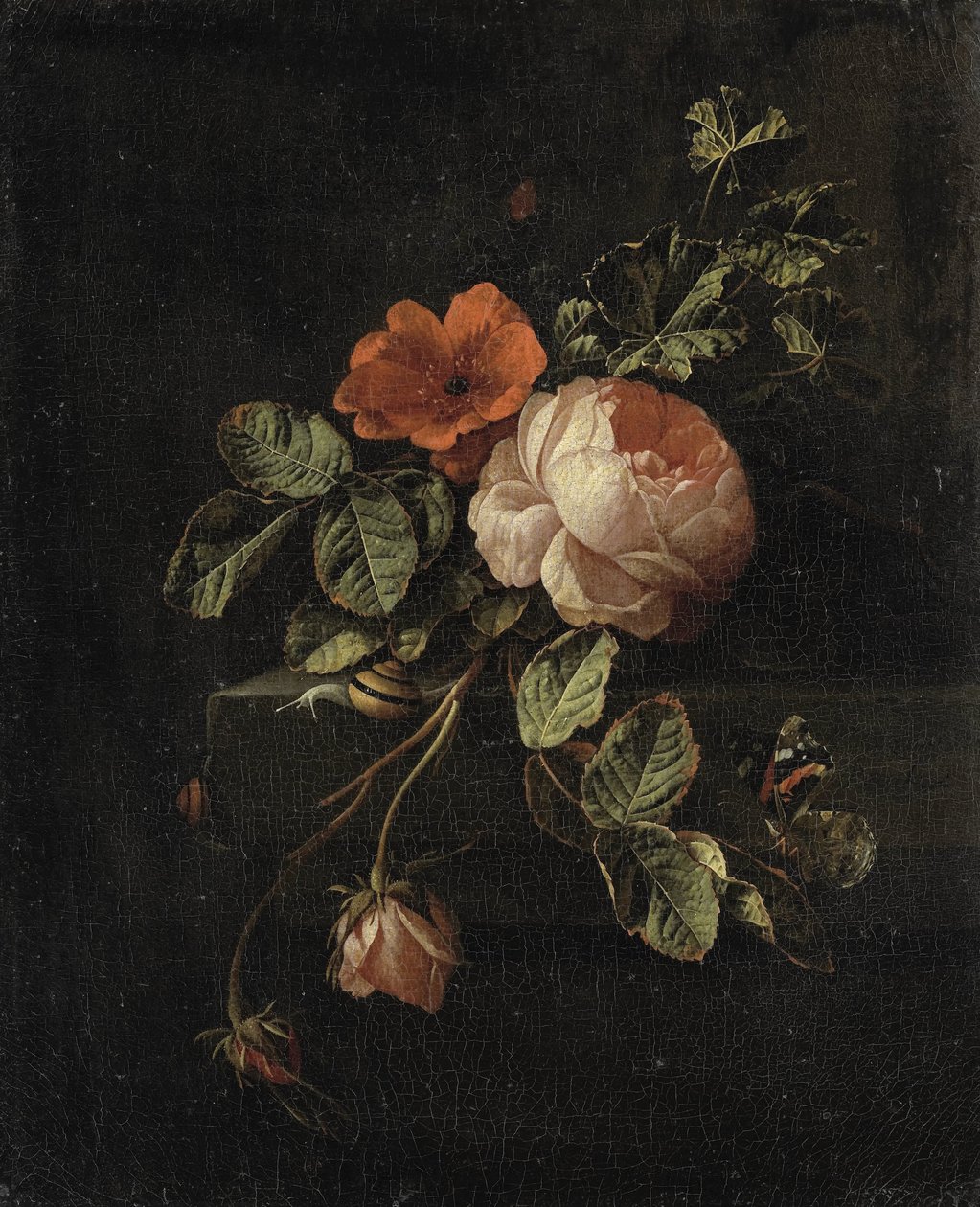 Csendélet rózsákkal alkotó: Elias van den Broeck