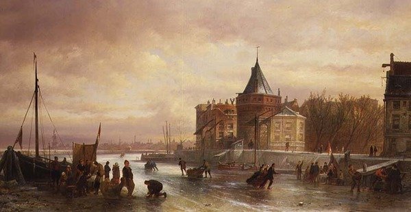 Korcsolyázási jelenet alkotó: Elies Pieter van Bommel