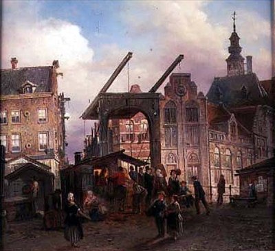 Város és felvonóhíd alkotó: Elies Pieter van Bommel