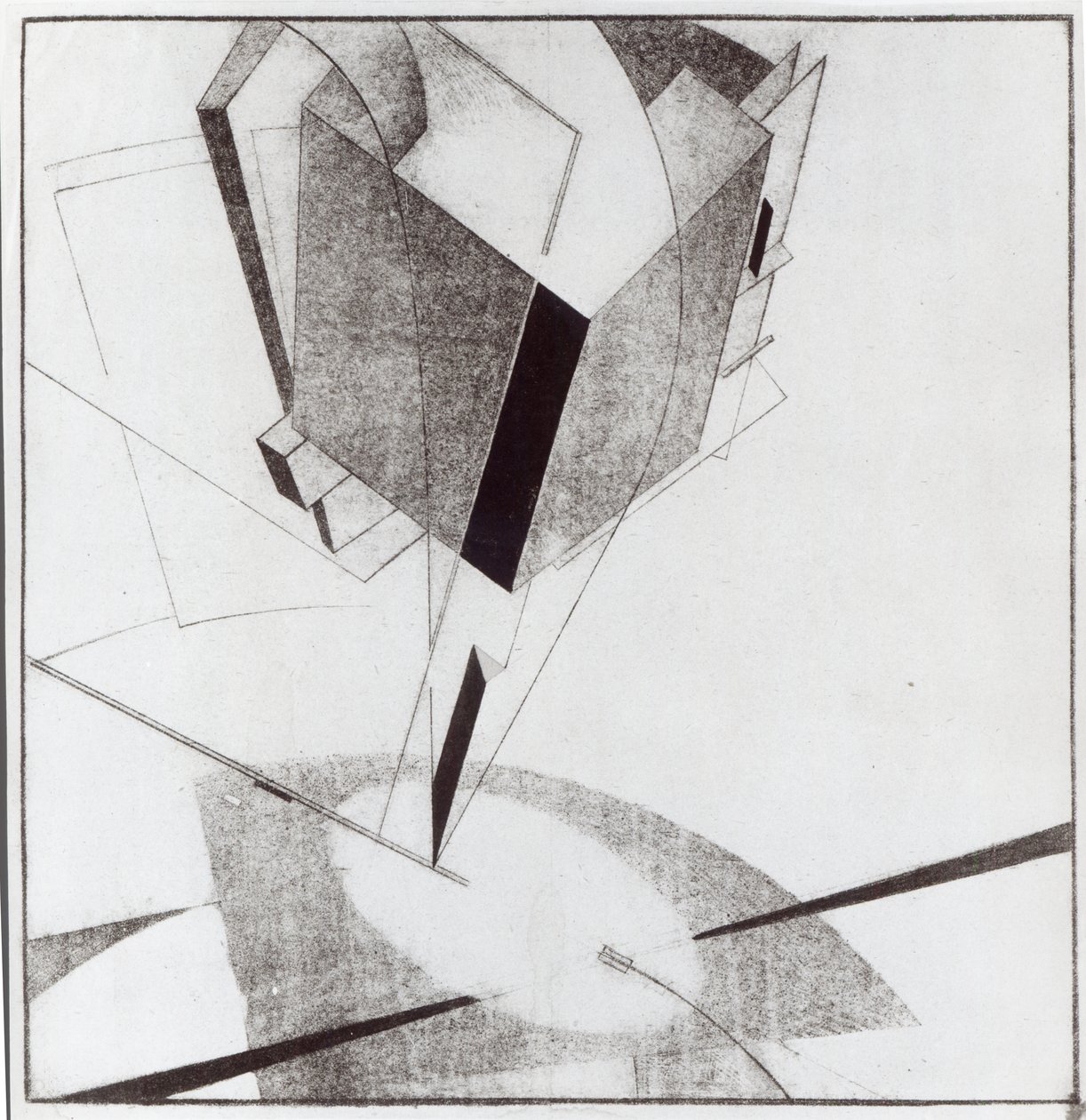 Proun 5 A, 1919 (részben kézzel színezett litográfia) alkotó: Eliezer Markowich Lissitzky