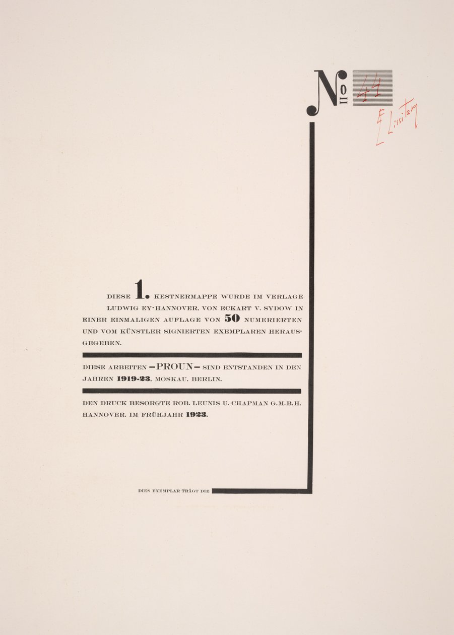 Címlap alkotó: Eliezer Markowich Lissitzky