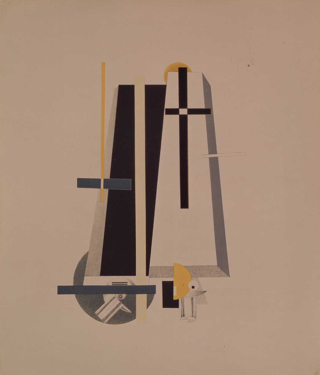 Koporsókészítők. Figura A. Kruchenykh Győzelem a nap felett című operájához, 1920-1921 alkotó: Eliezer Markowich Lissitzky