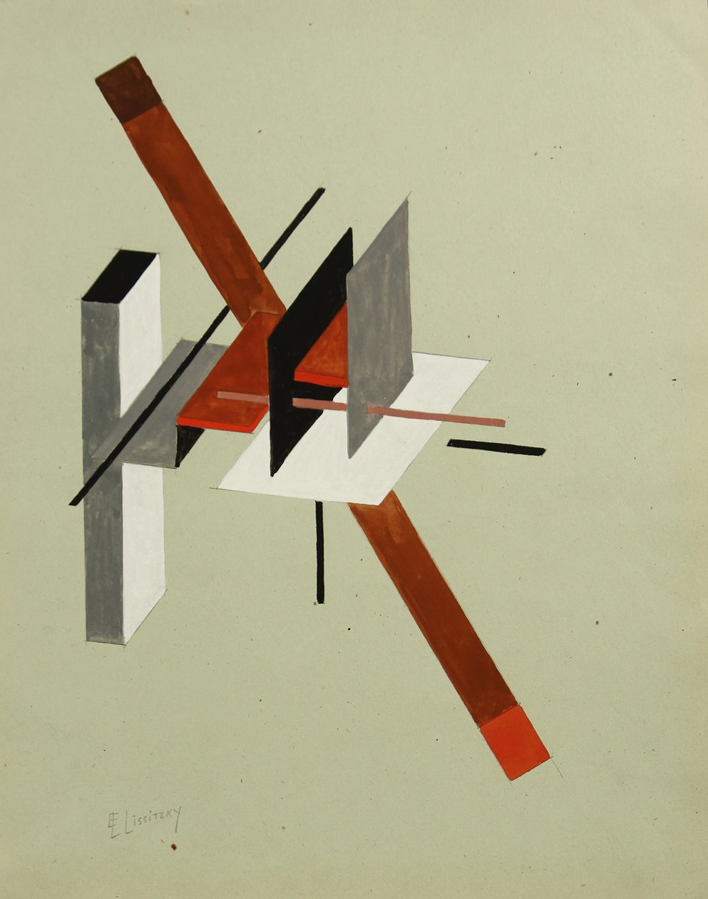 Proun, 1923 körül alkotó: Eliezer Markowich Lissitzky