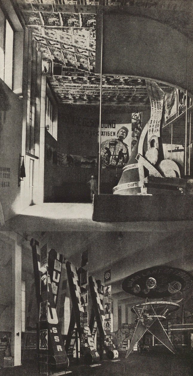 Szovjet pavilon a Nemzetközi Sajtókiállításon, Köln, 1933. alkotó: Eliezer Markowich Lissitzky