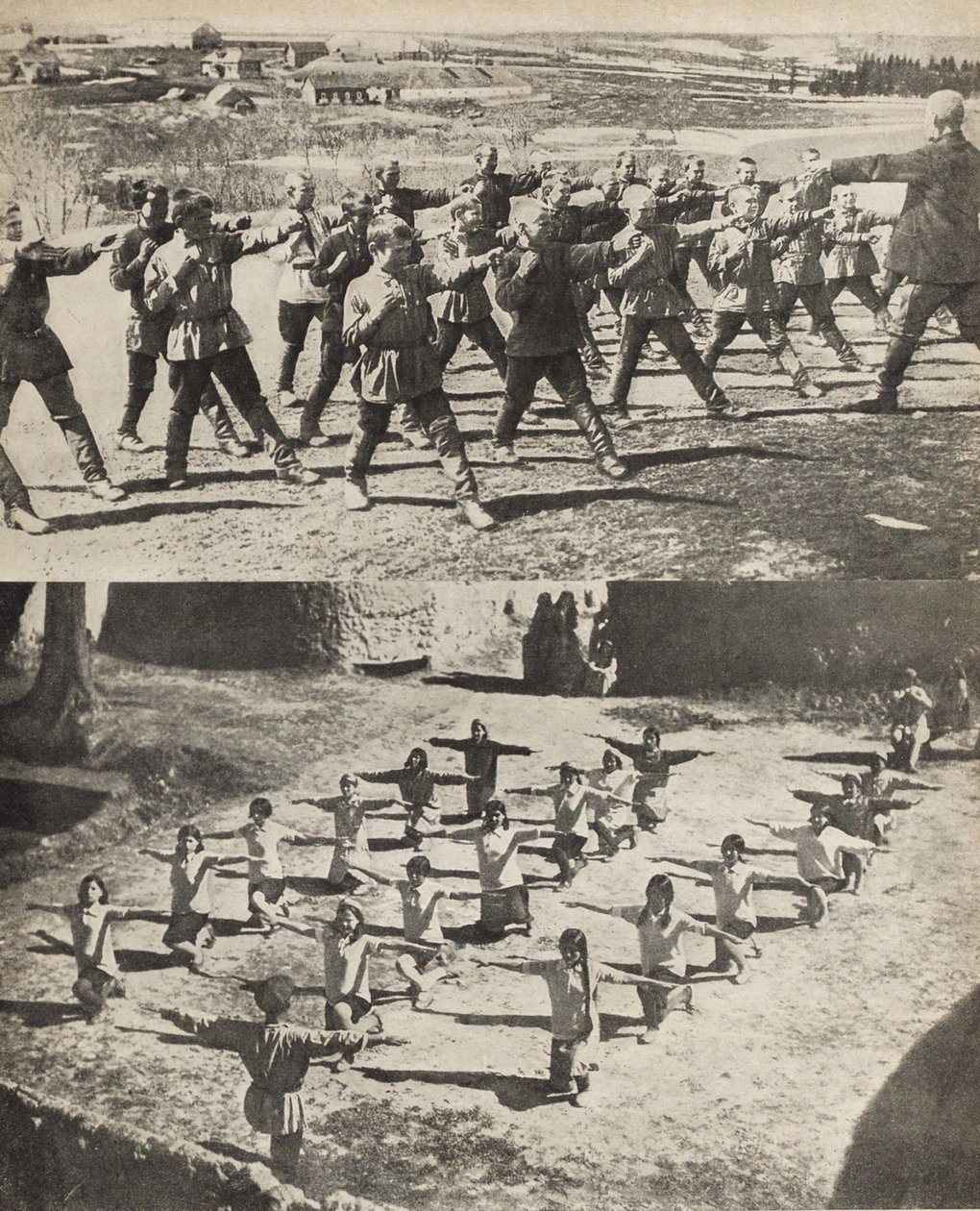 Gyermekek sporttevékenysége. Illusztráció: Szovjetunió építi a szocializmust, 1933. alkotó: Eliezer Markowich Lissitzky