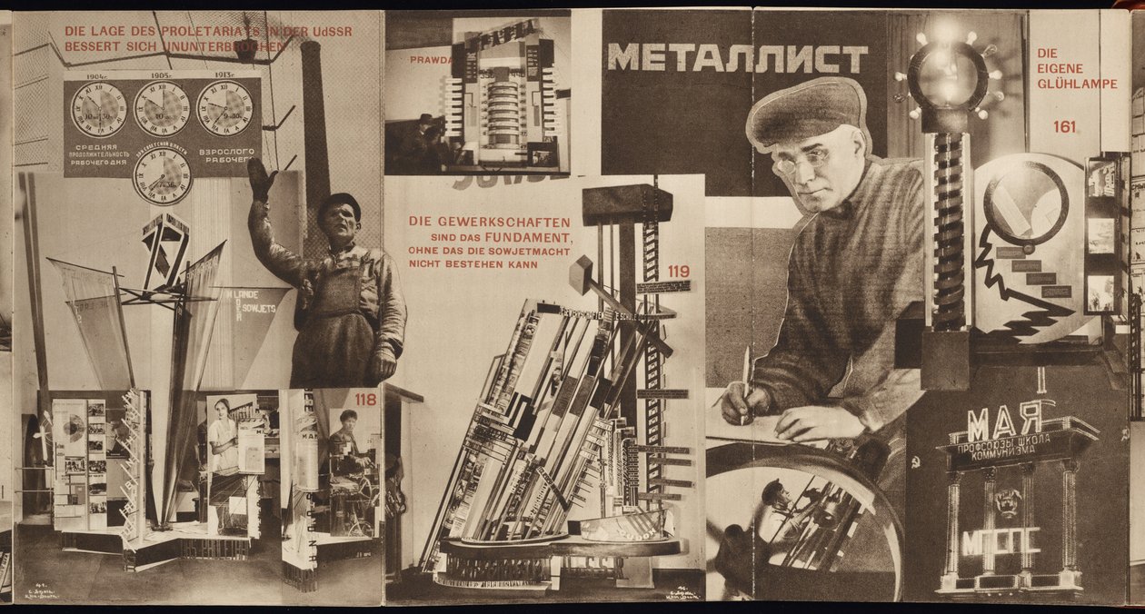 Szovjetunió. A kölni nemzetközi sajtókiállítás szovjet pavilonjának katalógusa, 1928 alkotó: Eliezer Markowich Lissitzky