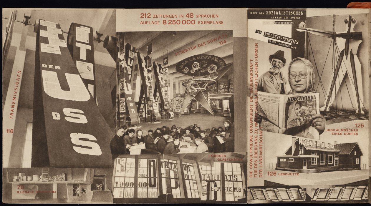 Szovjetunió. A kölni nemzetközi sajtókiállítás szovjet pavilonjának katalógusa, 1928 alkotó: Eliezer Markowich Lissitzky