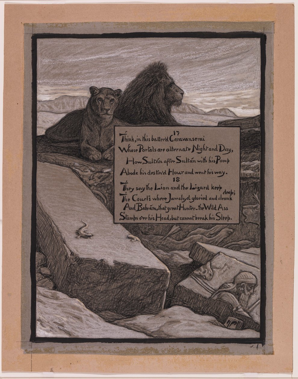 (Illusztráció Omar Khayyám Rubáiyátjához) Jamshyd udvarai alkotó: Elihu Vedder