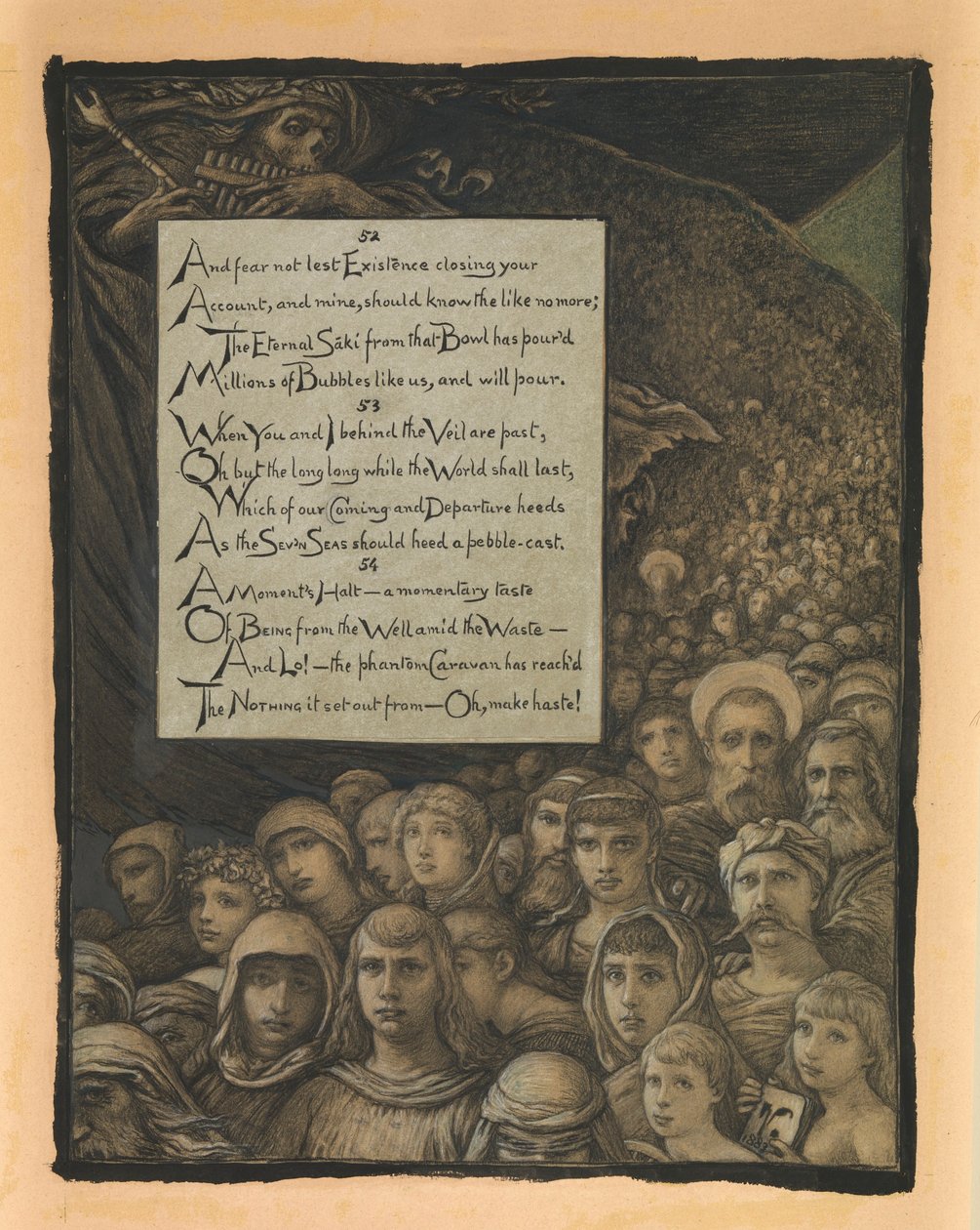 (Illusztráció Omar Khayyám Rubáiyátjához) A halál felülvizsgálata alkotó: Elihu Vedder