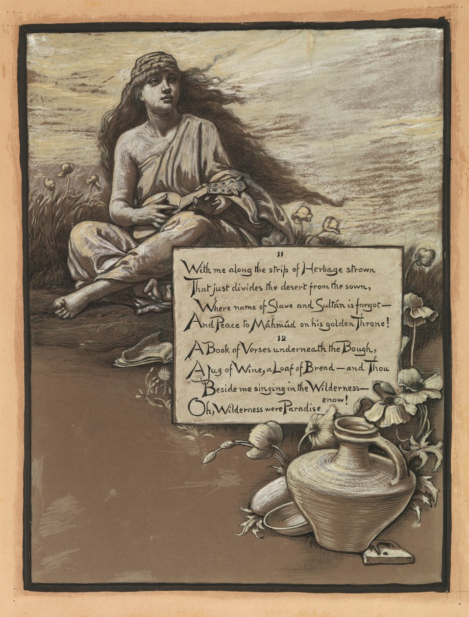 (Illusztráció Omar Khayyám Rubáiyátjához) A dal a vadonban alkotó: Elihu Vedder