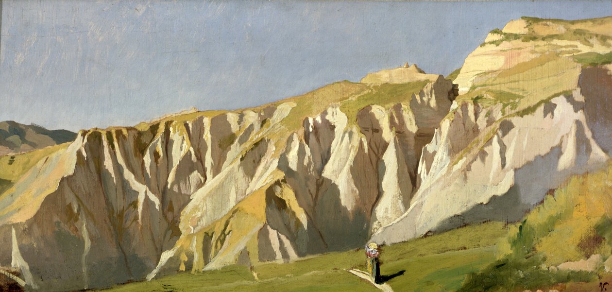 Volterrai sziklák (olaj, panel) alkotó: Elihu Vedder