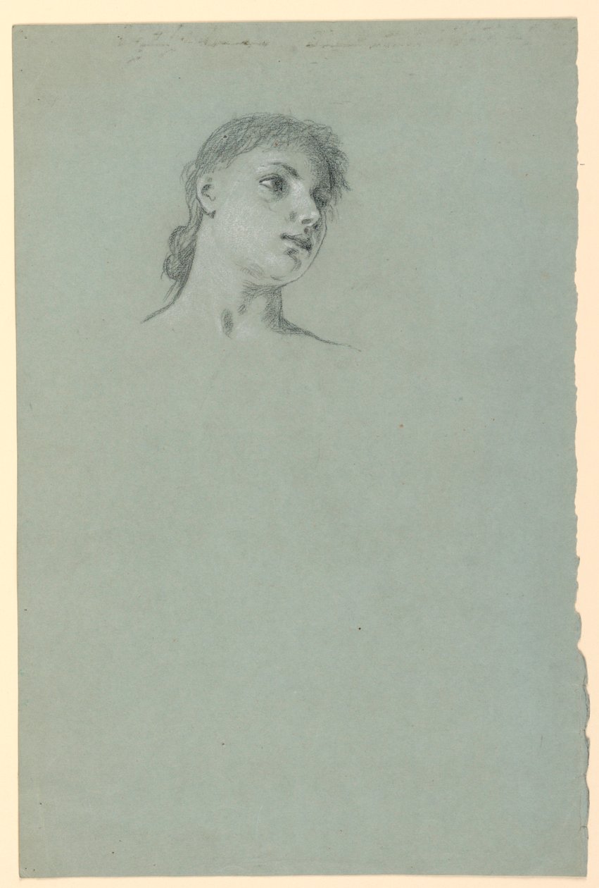Rajz, Tanulmány egy lányról, 1885 körül. alkotó: Elihu Vedder