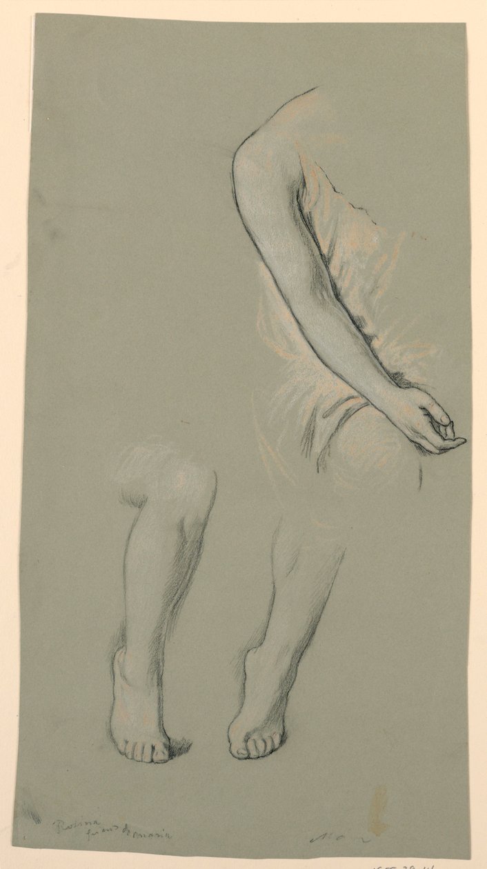 Rajz, figura részletek, 1885 körül alkotó: Elihu Vedder