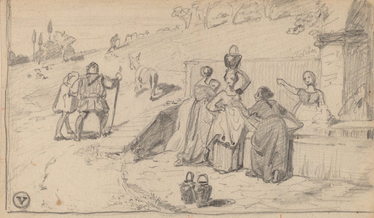 Apa és Fiú, c. 1859. alkotó: Elihu Vedder