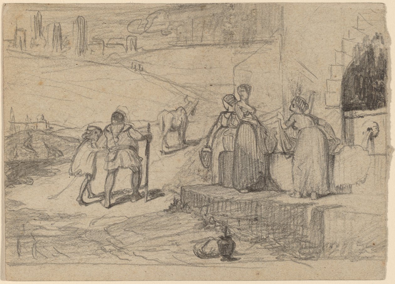 Apa és Fiú, c. 1859. alkotó: Elihu Vedder