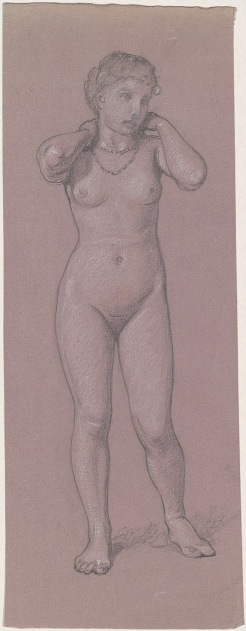 Női akt nyaklánccal alkotó: Elihu Vedder