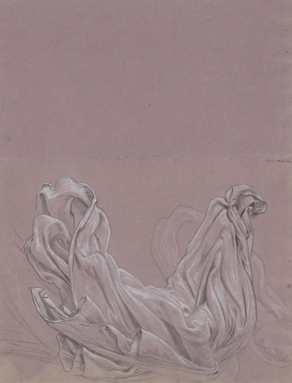 Ábratanulmányok (recto); Drapery Study (fordítva) alkotó: Elihu Vedder