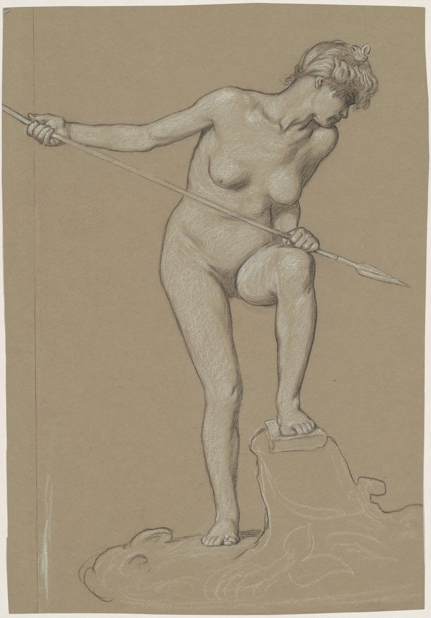 Lány Spearing delfin alkotó: Elihu Vedder