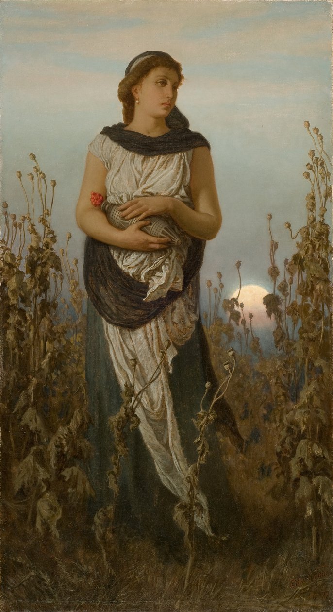Memória (Lány pipacsokkal), 1877 alkotó: Elihu Vedder