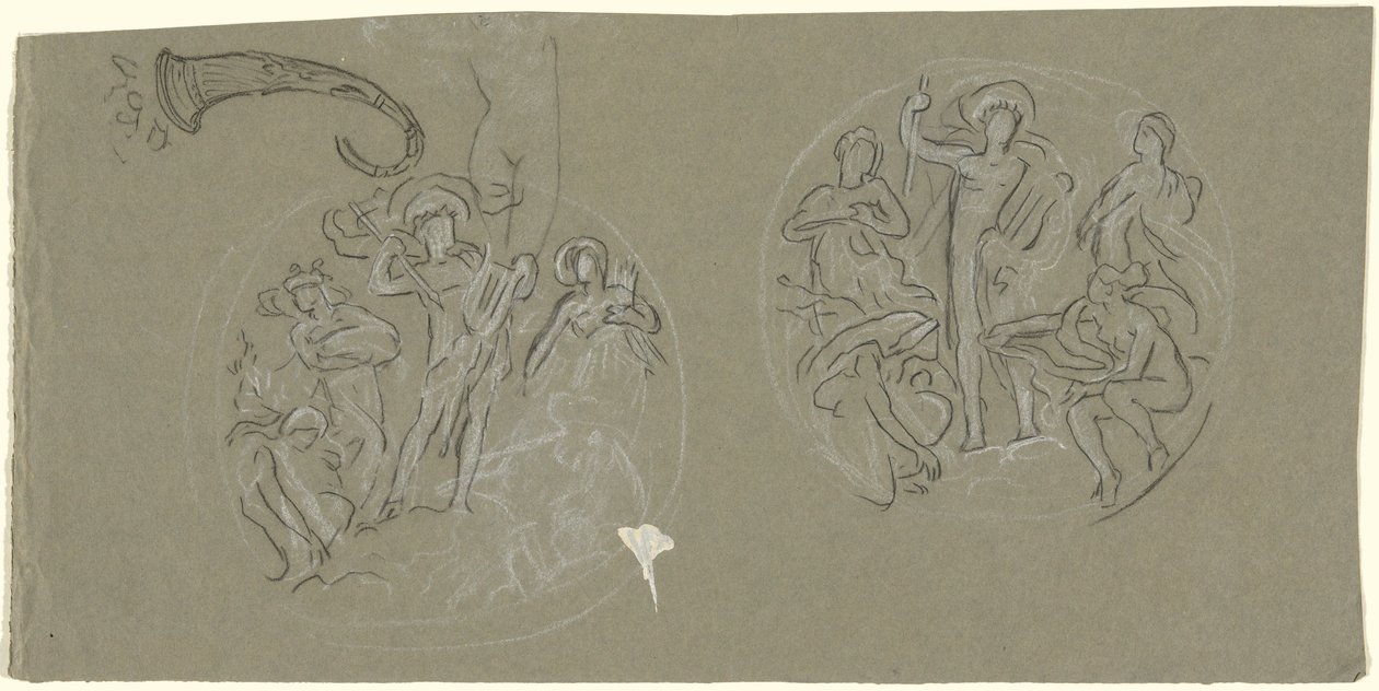 Tanulmányi lap a Huntington Ceiling számára alkotó: Elihu Vedder