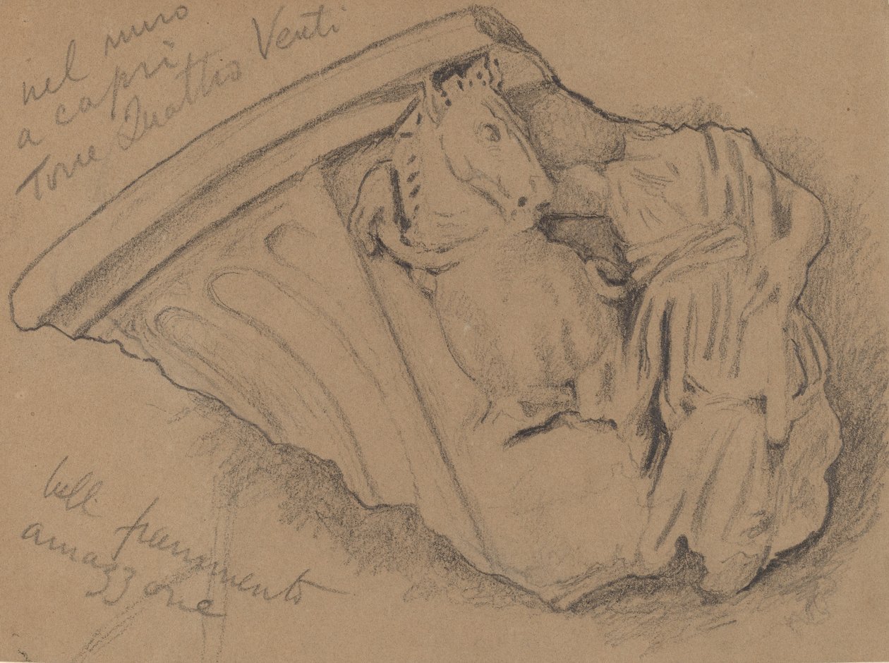 Vázlat egy faltöredékről Capriban, c. 1897. alkotó: Elihu Vedder