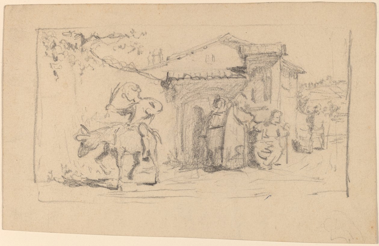 Fiú és szamár c. 1859. alkotó: Elihu Vedder