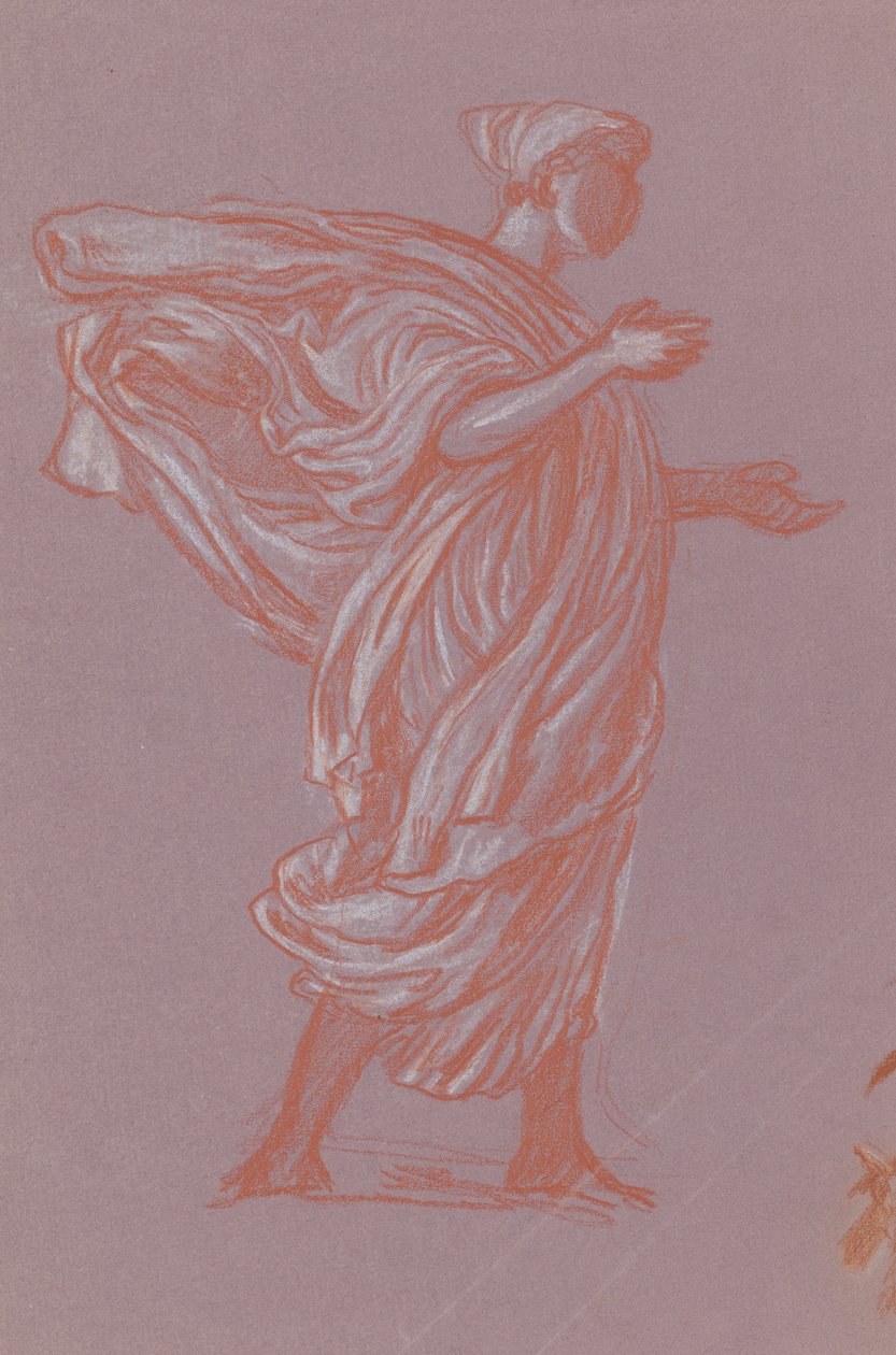Álló figura, 1872-77 körül (kréta lila fektetett papíron) alkotó: Elihu Vedder