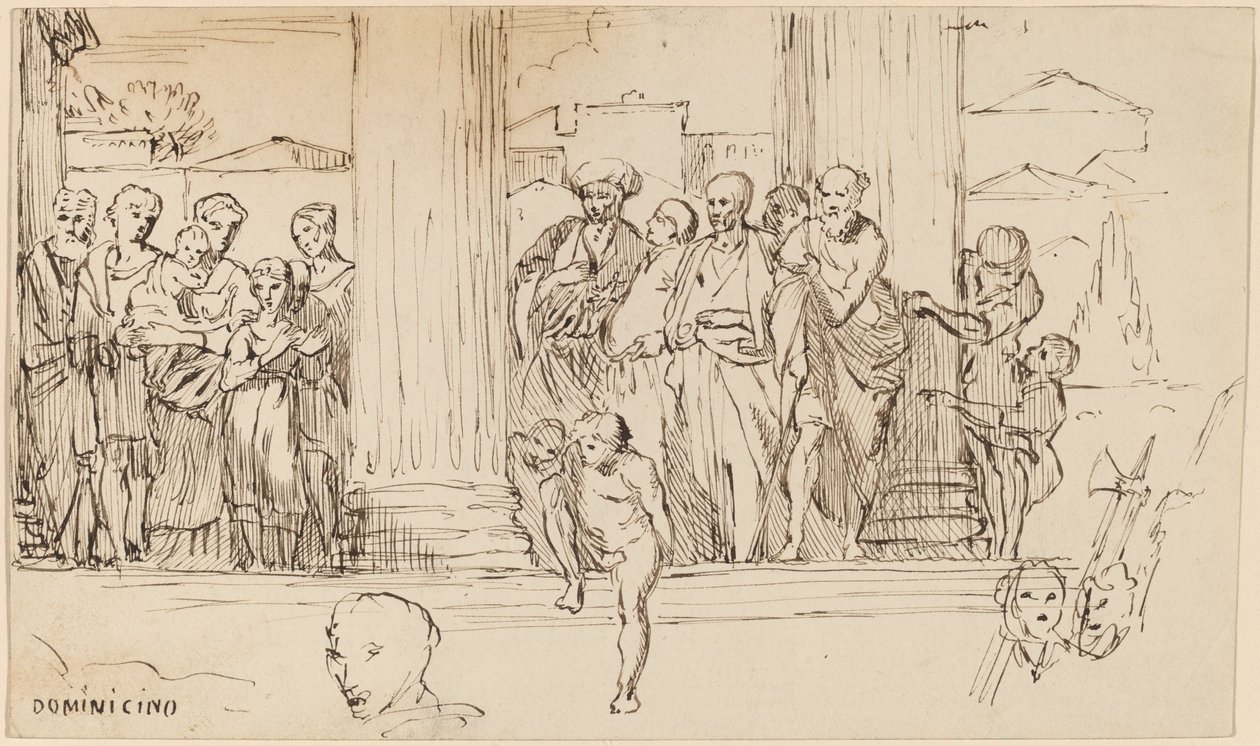 Tanulmány Domenichino után alkotó: Elihu Vedder