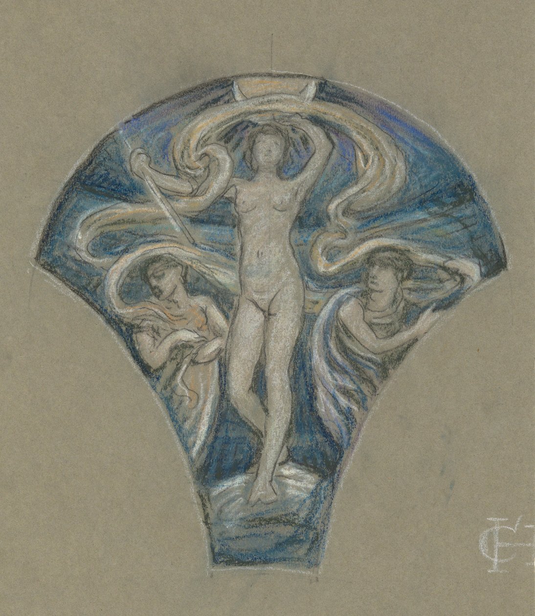 Tanulmány Lunának alkotó: Elihu Vedder