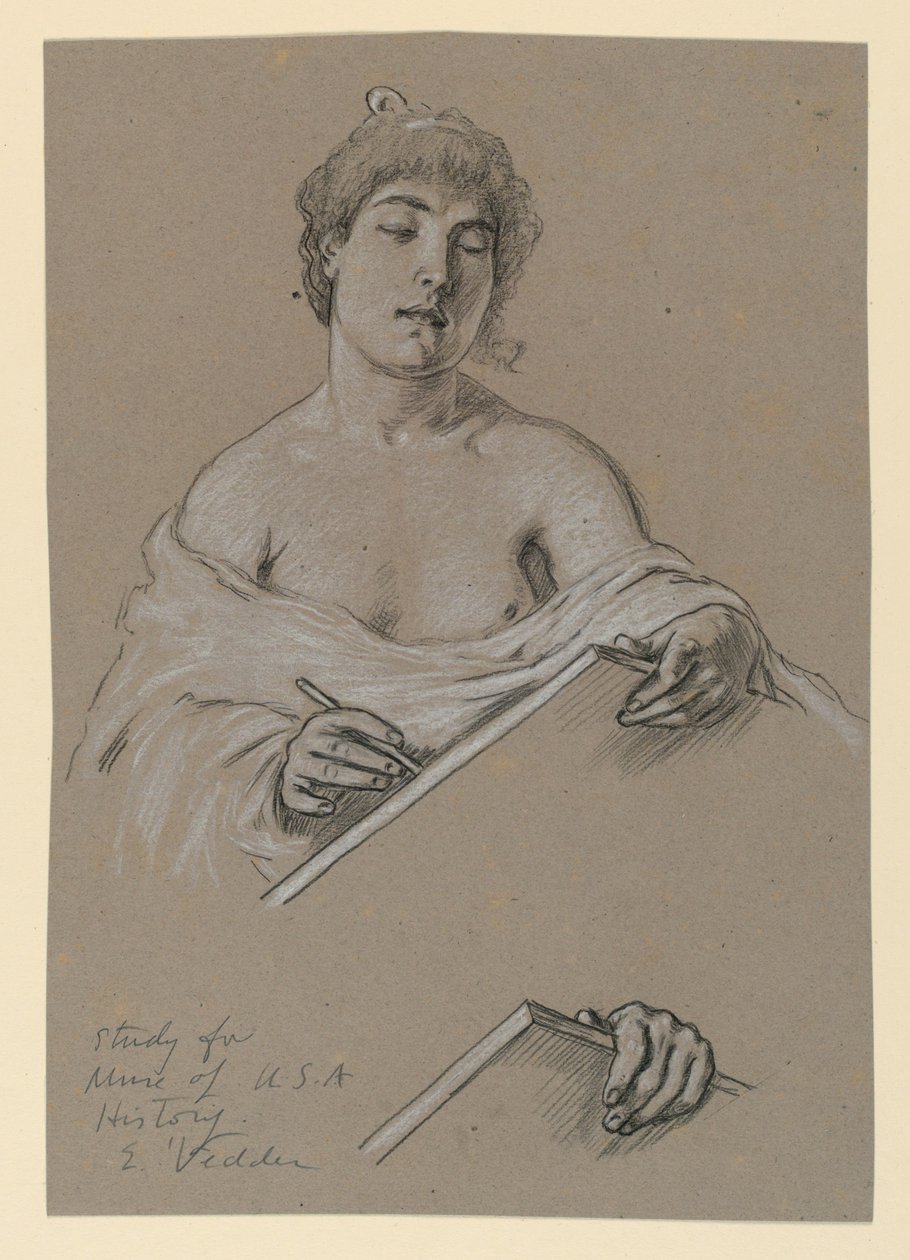 Tanulmány a "Muse of History" számára alkotó: Elihu Vedder