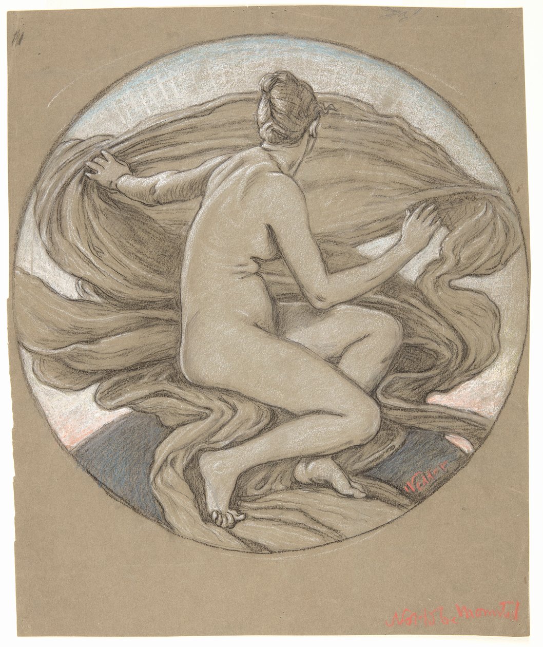 Tanulmány a "The Morning Glory" számára alkotó: Elihu Vedder