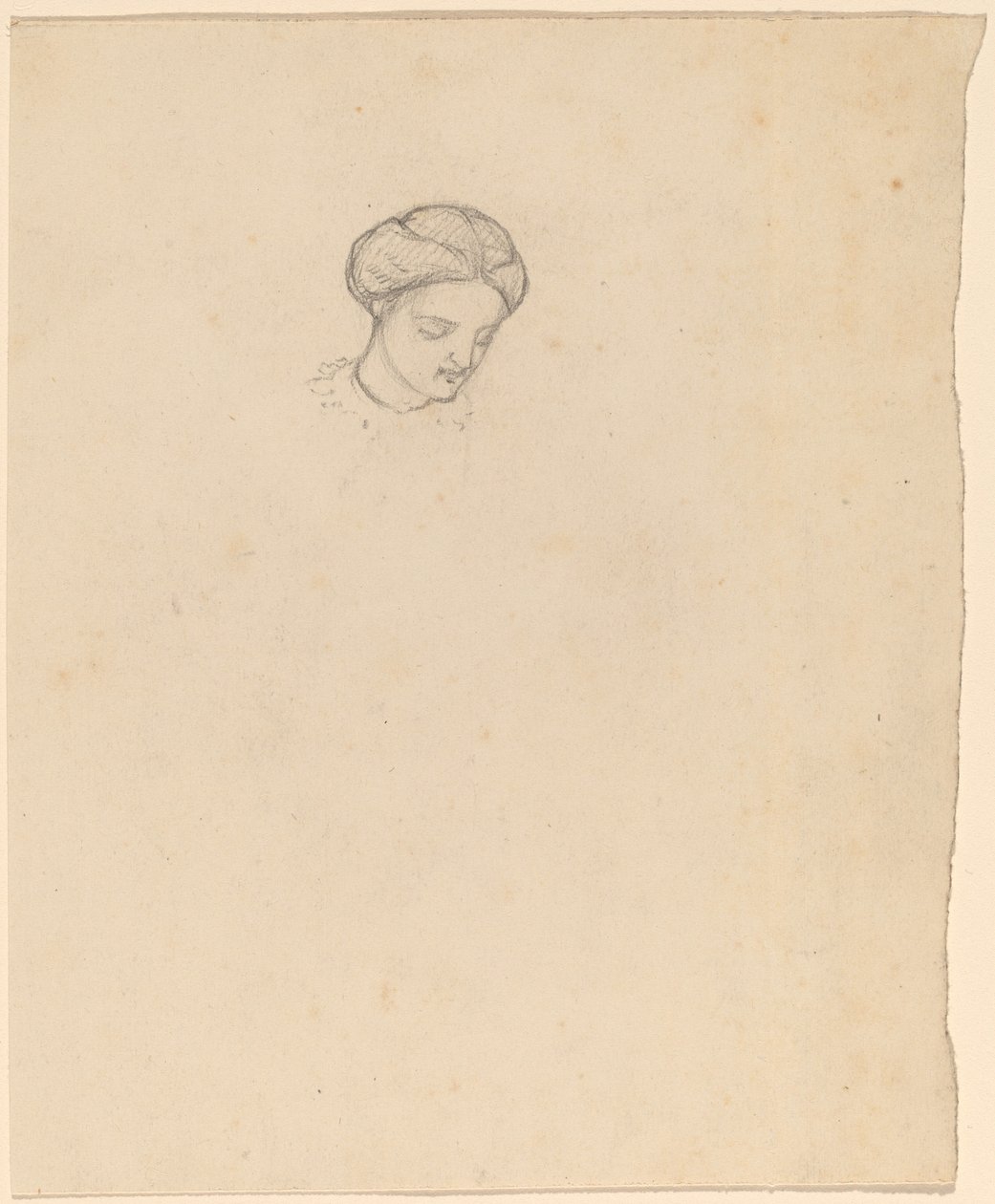 Tanulmány egy lány fejéről, c. 1858. alkotó: Elihu Vedder