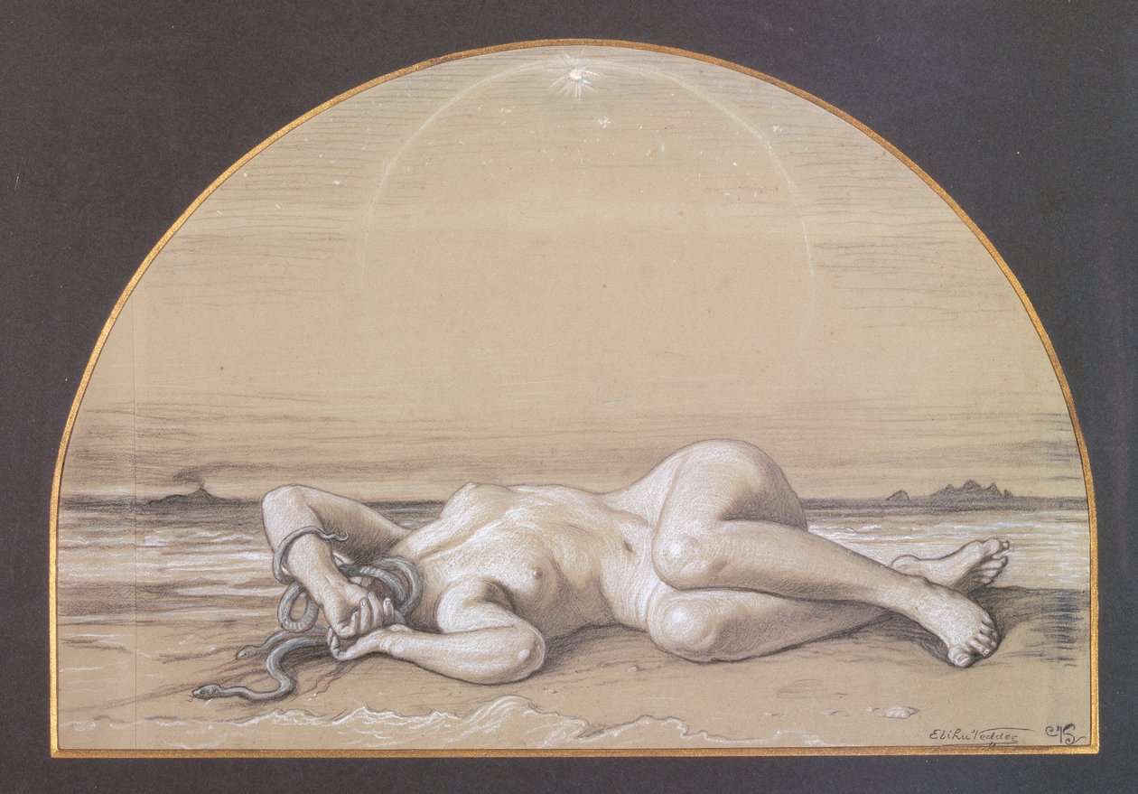 A halott medúza (kréta papíron) alkotó: Elihu Vedder