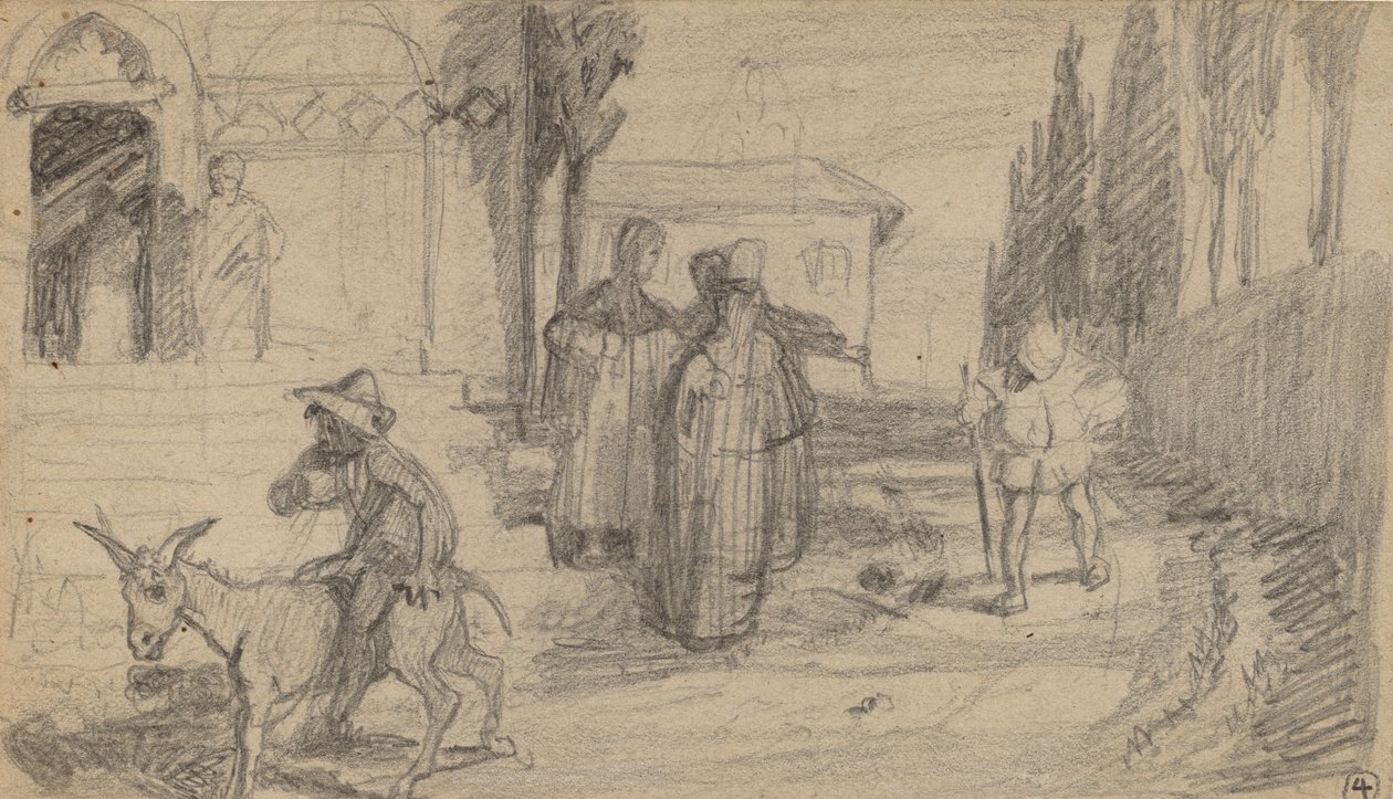 Példabeszéd a molnárról és a szamárról, c. 1859. alkotó: Elihu Vedder