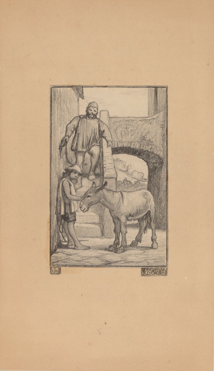 A fiú és a szamár, 1863. alkotó: Elihu Vedder